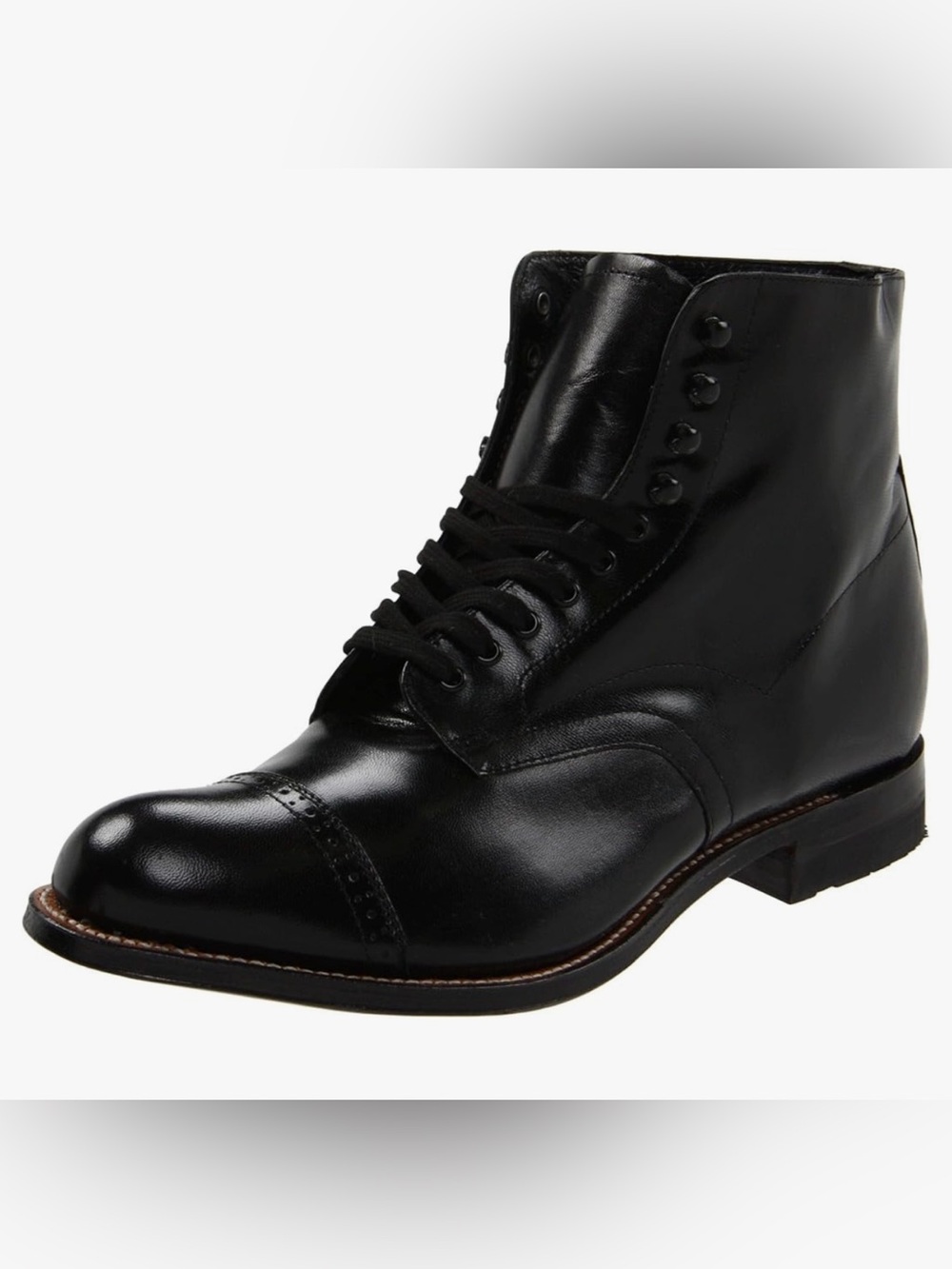 Men's Stacey Adam’s Madison Black Leather Lace-Up Dress Boot